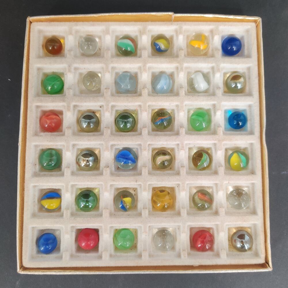 Vintage Glass Marbles Bulk Job Lot Collection 9/16" Player Size #L3 Mixed Lot 36